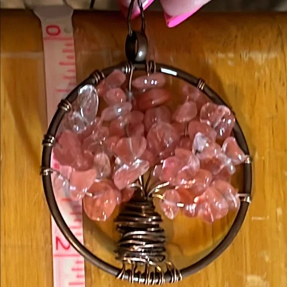 Elegant peach Tree of Life copper wire Pendant Necklace - Picture 8 of 8